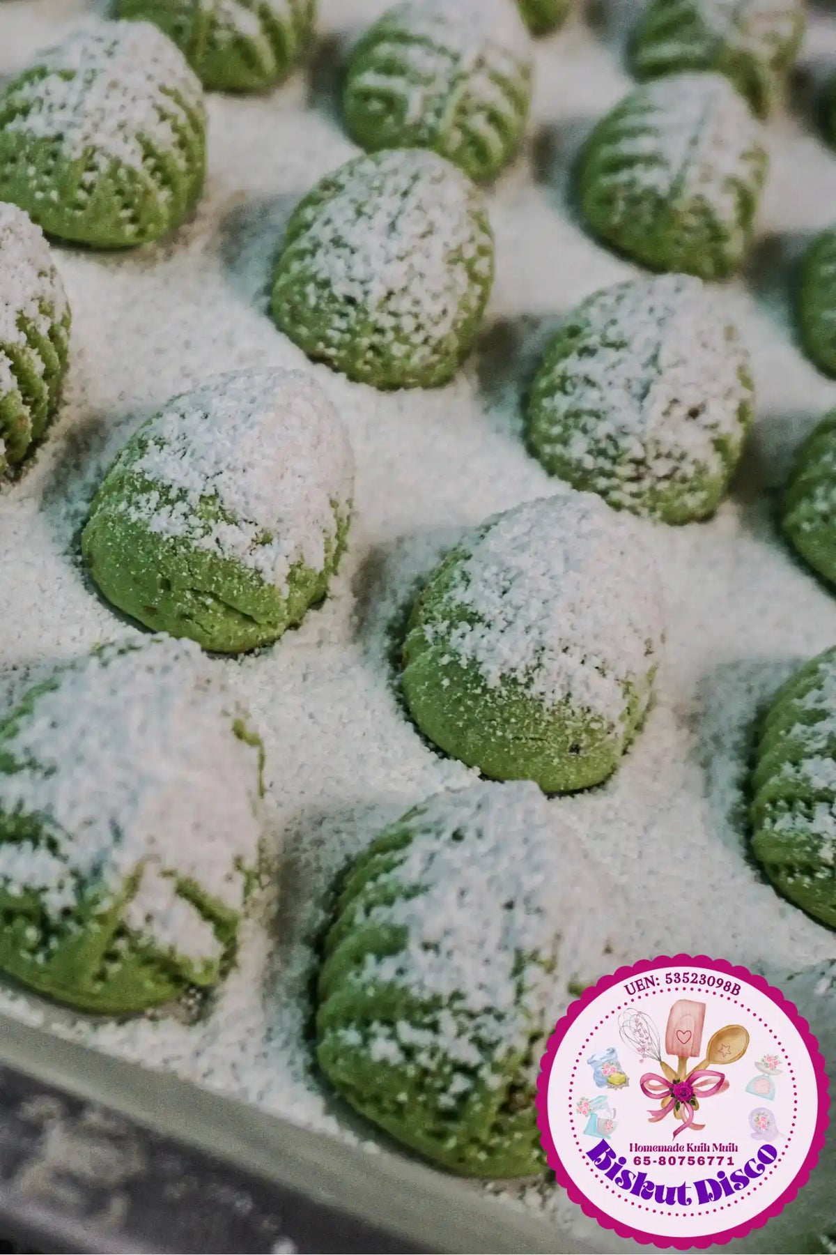 Makmur Makcik / Traditional Malay Prosperity Cookies - Pandan Flavoured (Pre-order)