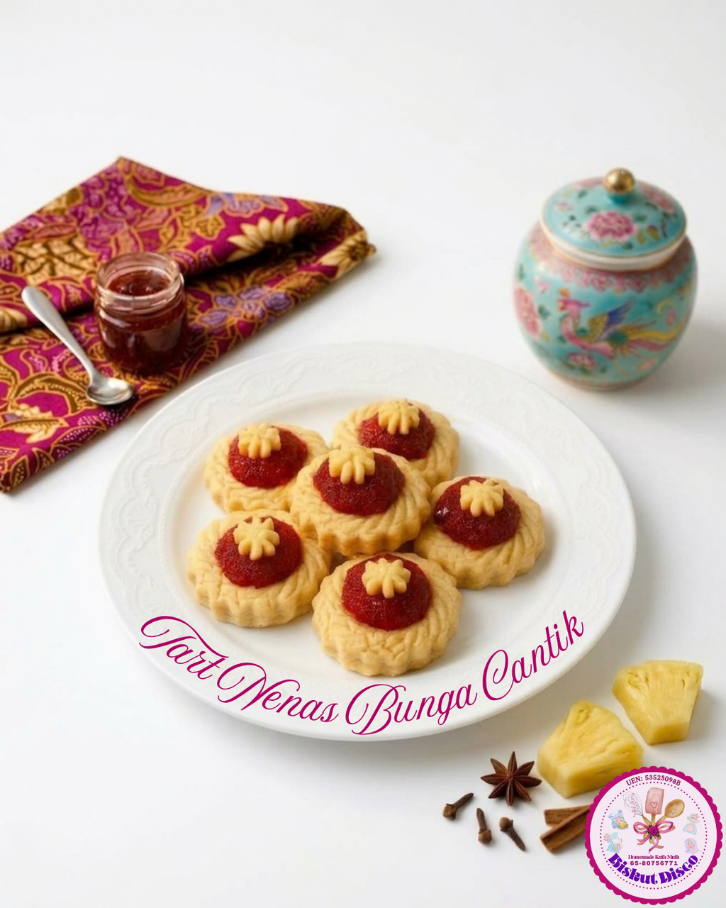 Tart Nenas Bunga Cantik (Traditional Nyonya Style Pineapple Jam Made With Homemade Pineapple Jam) Pre-Order