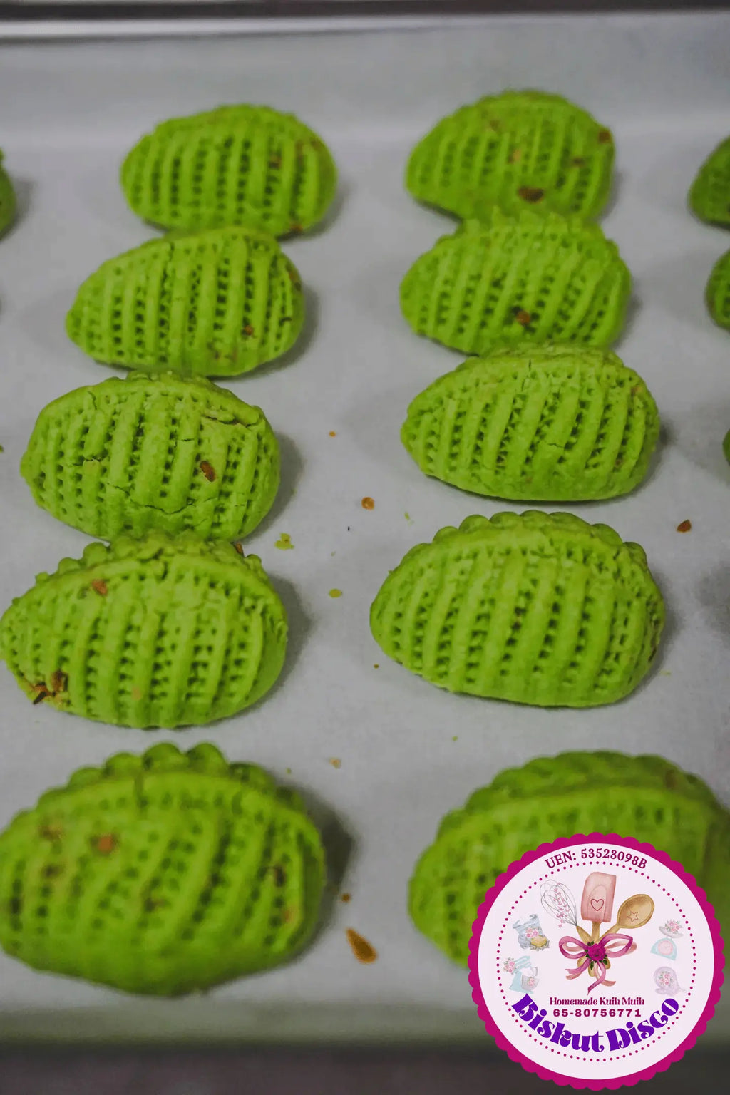 Makmur Makcik / Traditional Malay Prosperity Cookies - Pandan Flavoured (Pre-order)