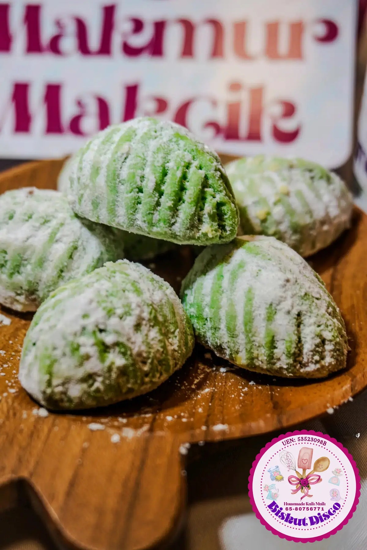 Makmur Makcik / Traditional Malay Prosperity Cookies - Pandan Flavoured (Pre-order)